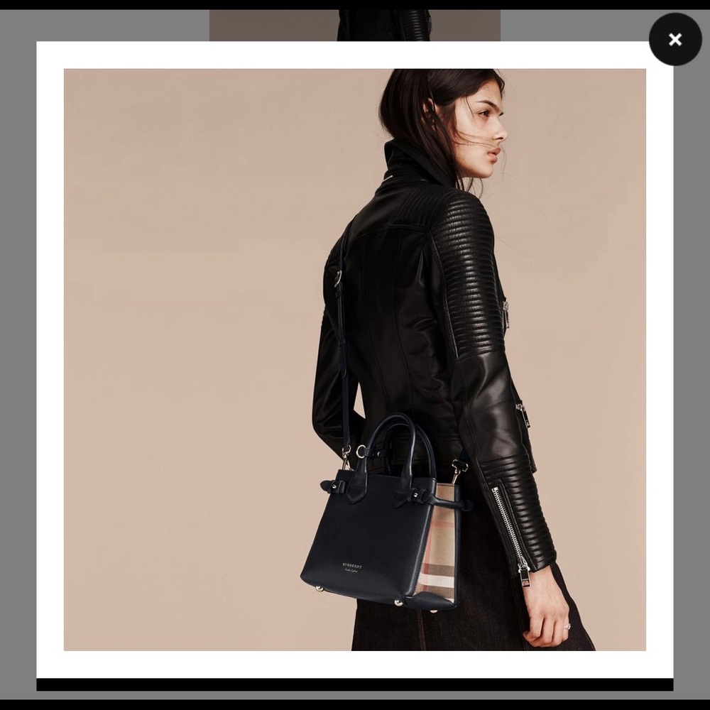 Burberry Mini Banner Black Leather Cross Body Bag - Picture 5 of 5